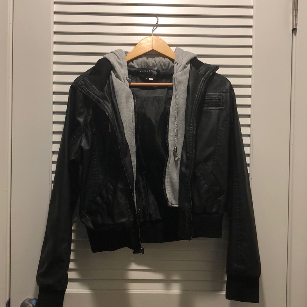 Leather Jacket W/ Grey Insert
